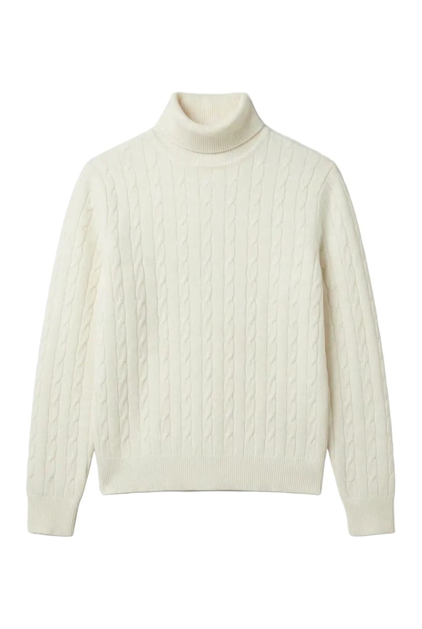 Refined Men’s Cable Knit Turtleneck Jumper