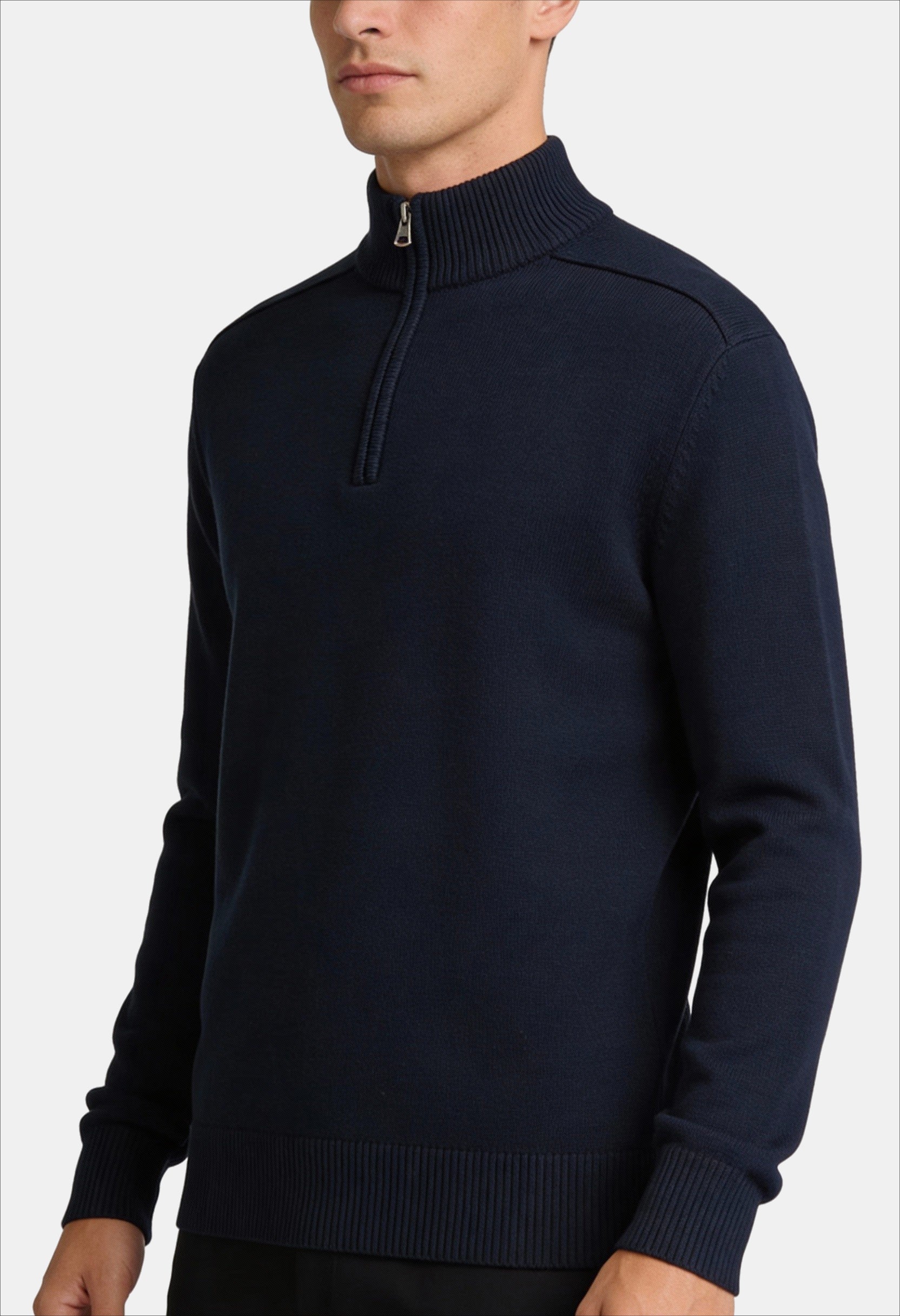 Refined Men's Merino Wool Half Zip Up Jumper