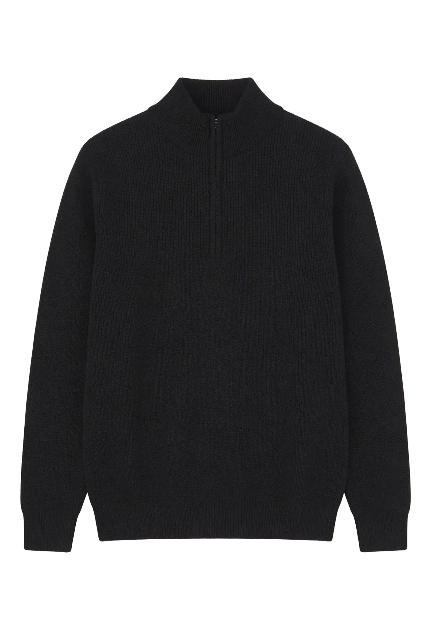 Refined Men’s Zip-Up Wool Sweater