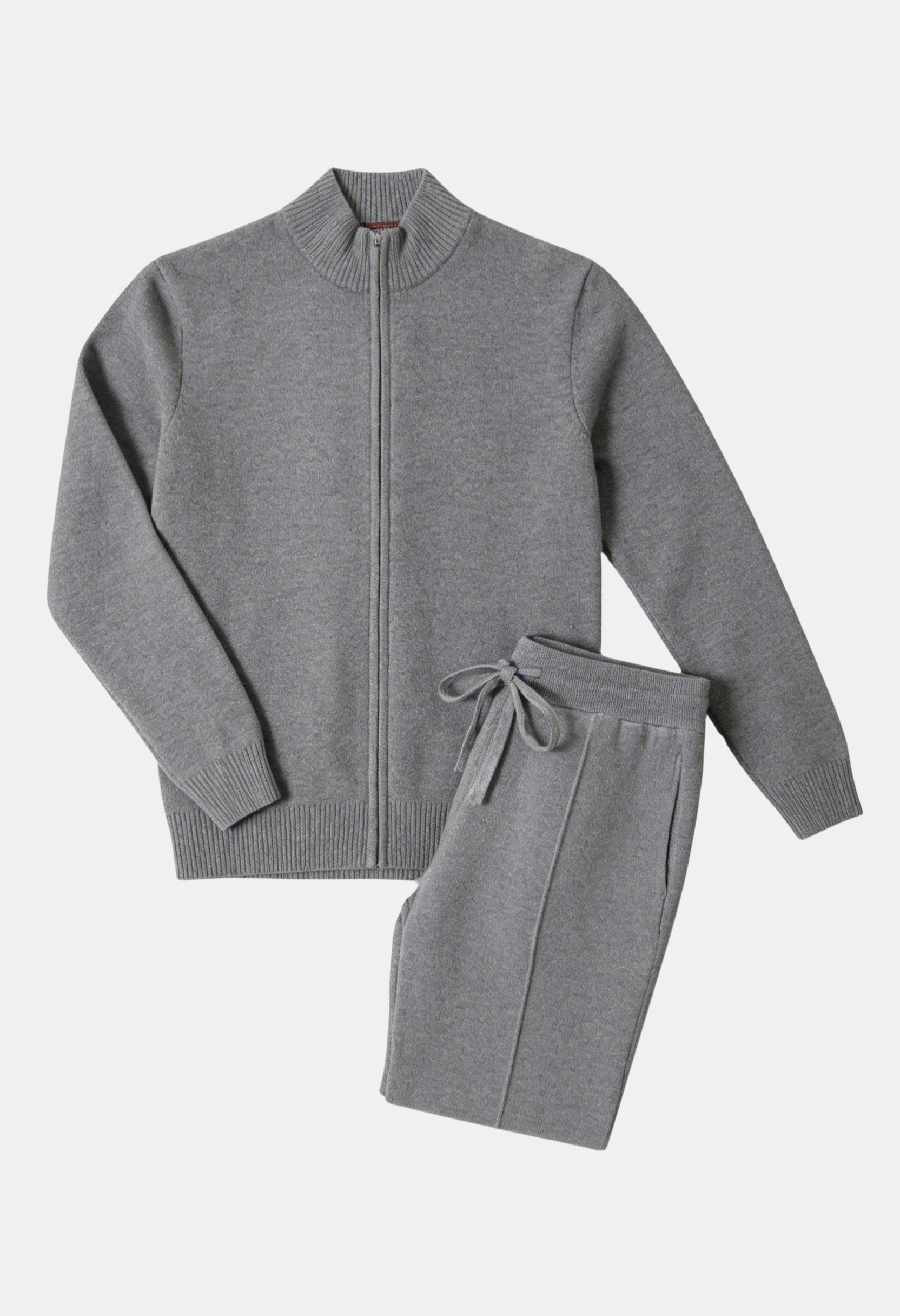 Refined Zip-Up Sweater and Lounge Trousers Set