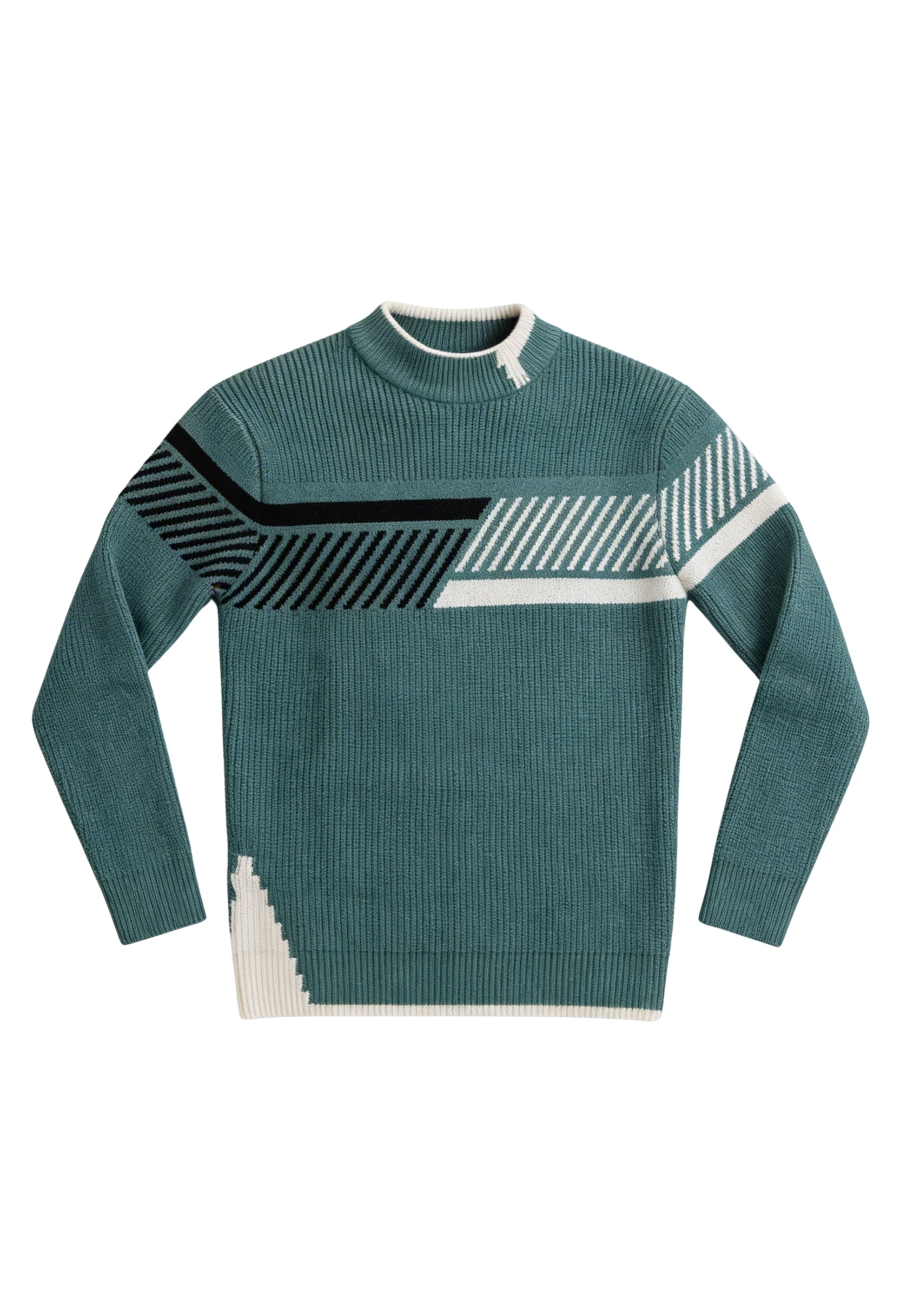 Smart Knit Sweater With Diagonal Design