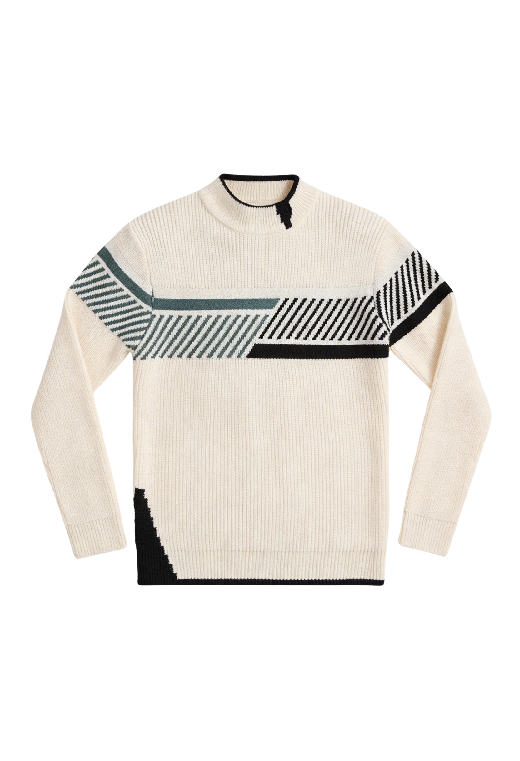 Smart Knit Sweater With Diagonal Design