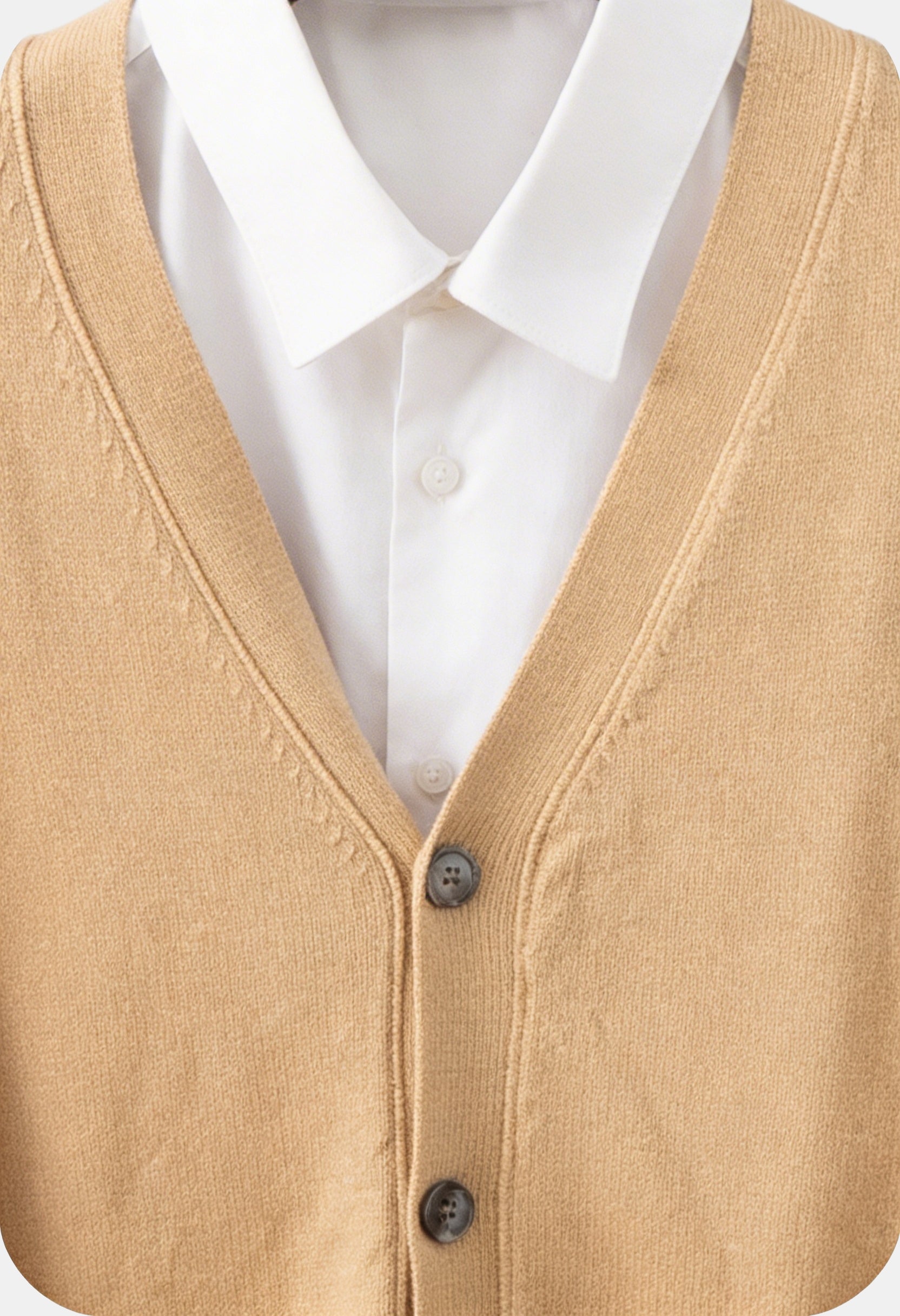 Smart Long Sleeve V-Neck Button Cardigan