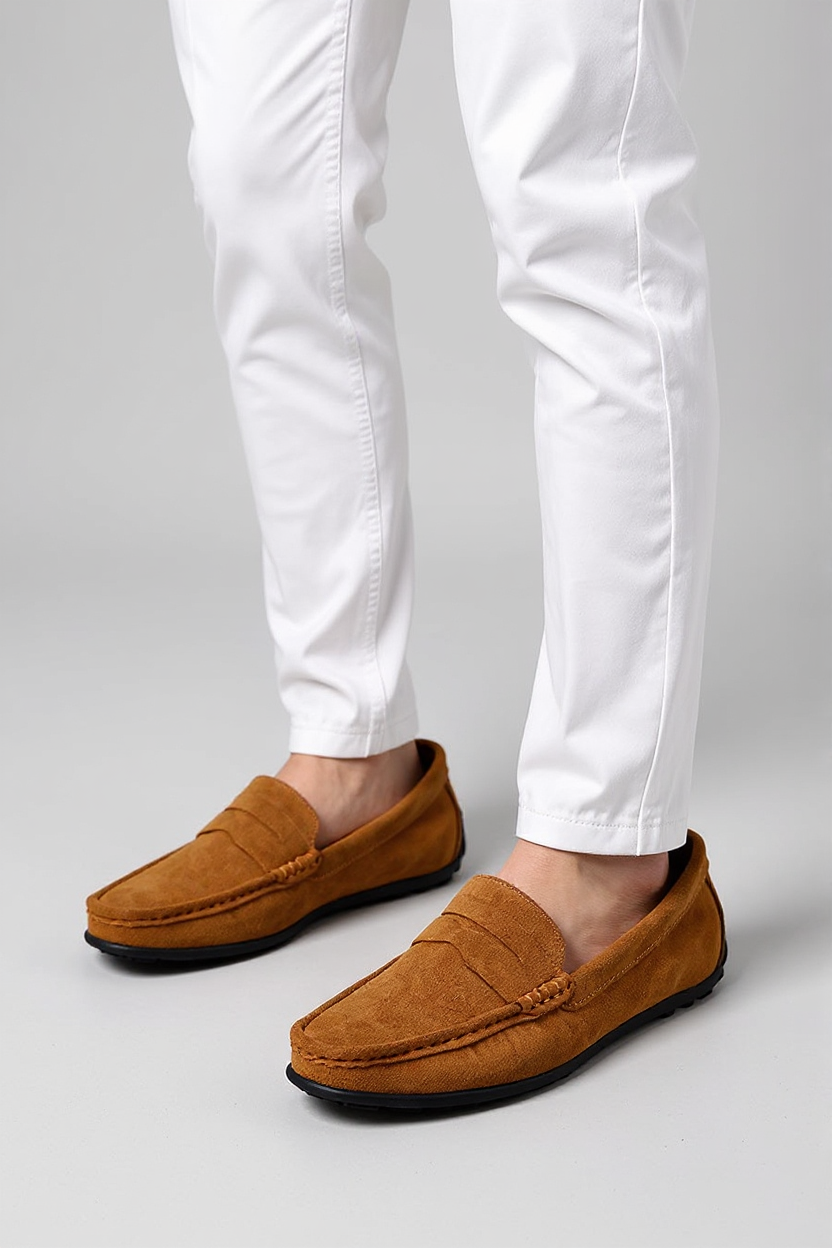 Suede Moccasin Slip-On Shoes for Men