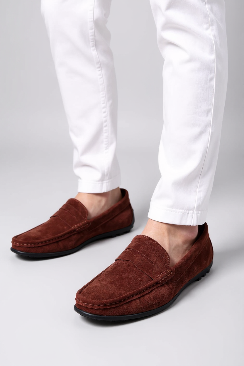 Suede Moccasin Slip-On Shoes for Men