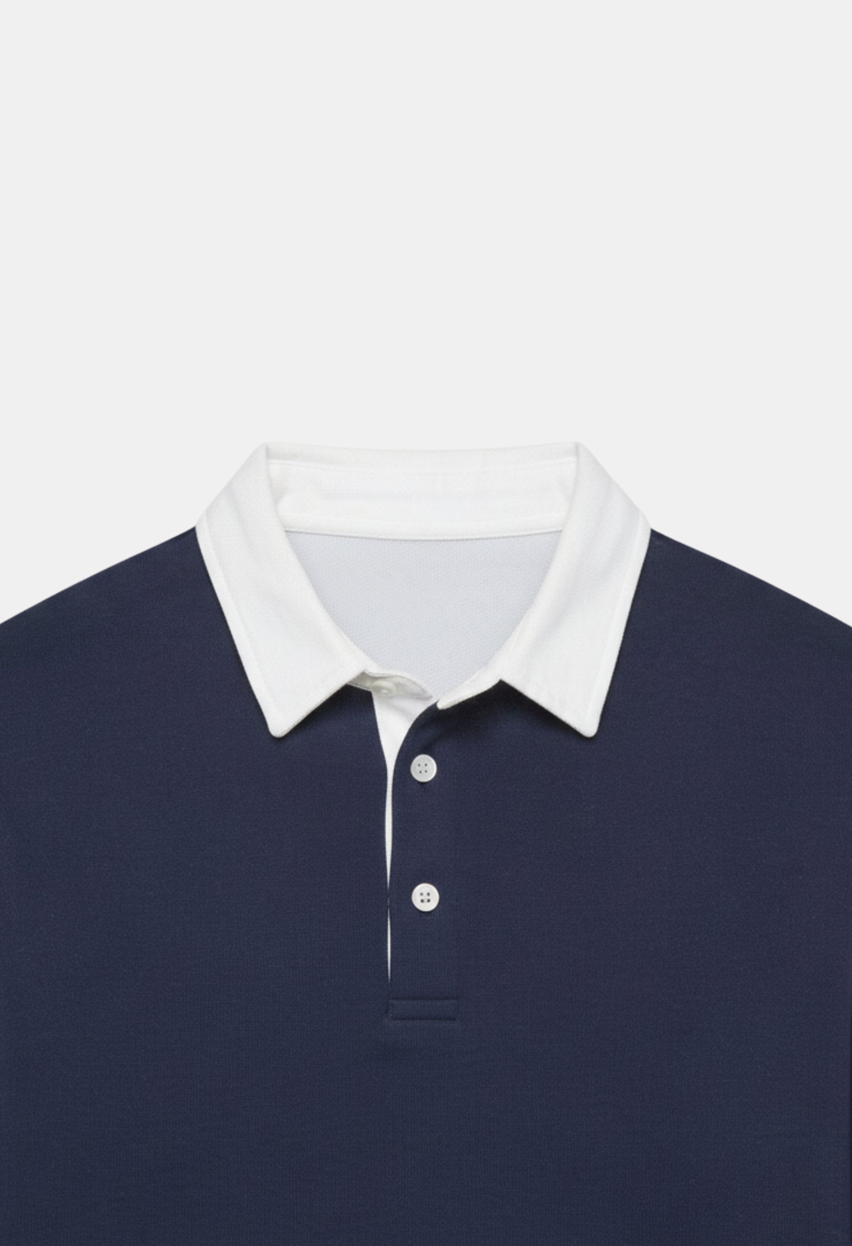 Men’s Contrast Collar Long-Sleeve Polo Shirt