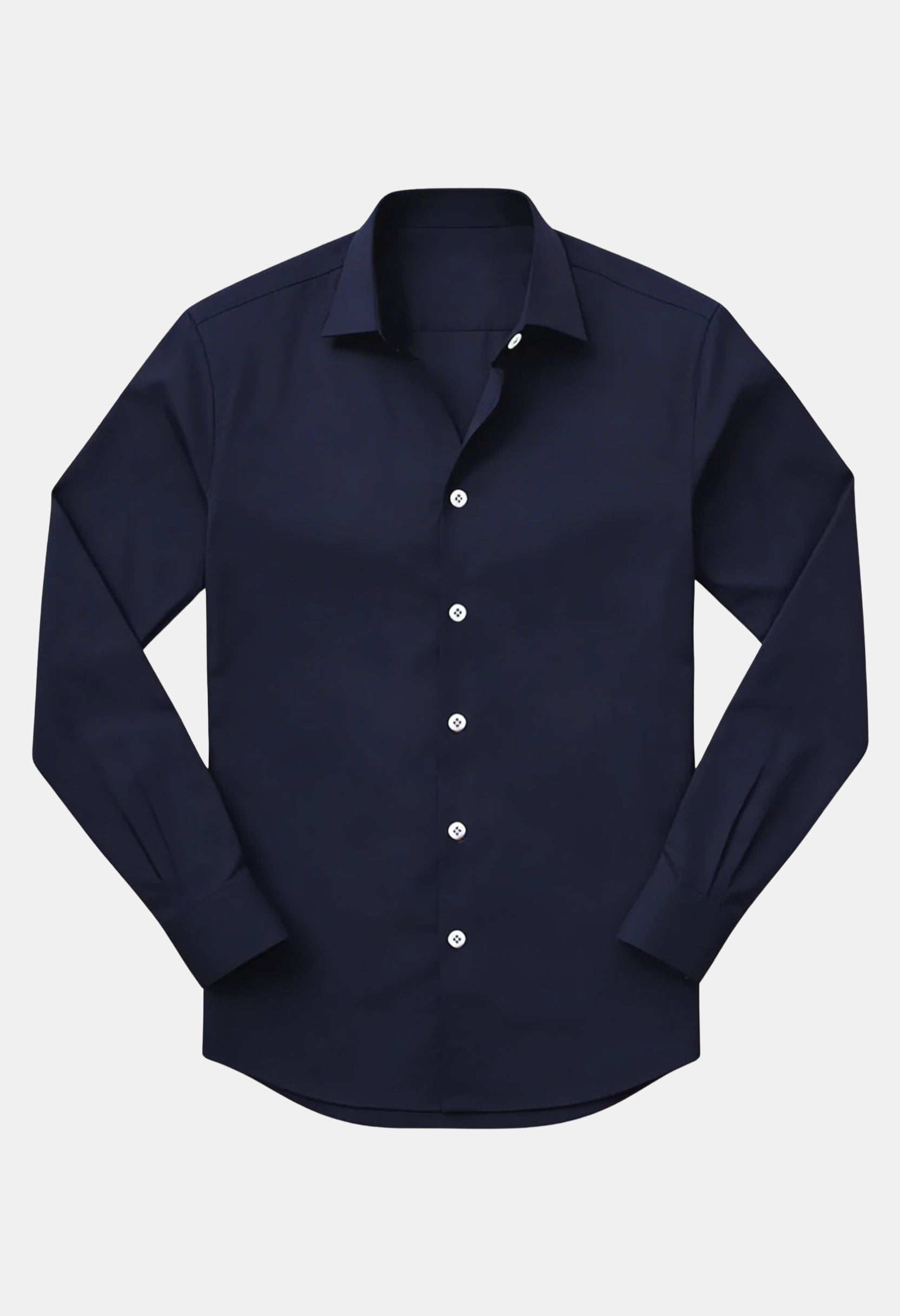 Classic Long Sleeve Notched Collar Button Shirt