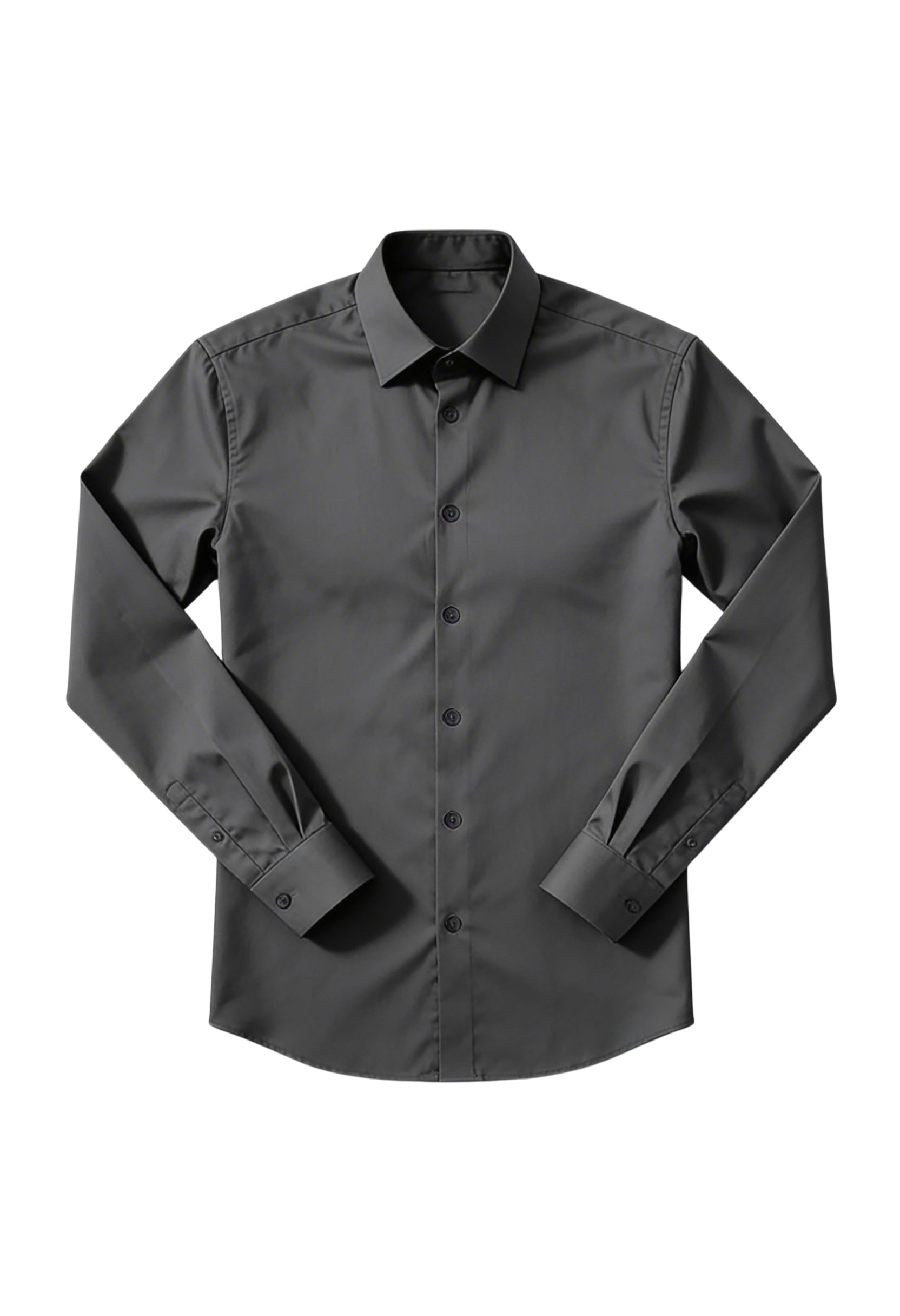 Classic Long Sleeve Notched Collar Button Shirt