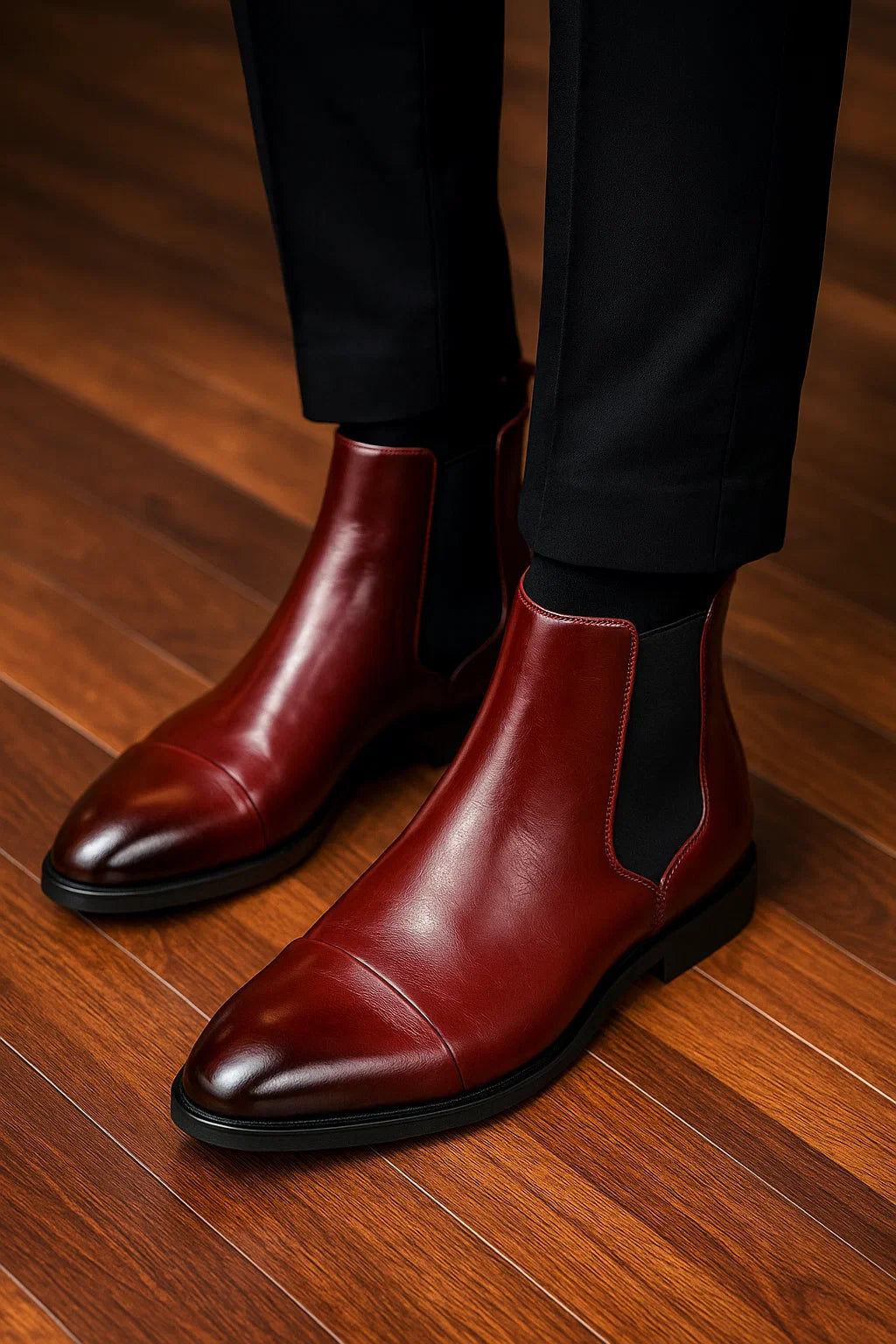 Classic Slip-On Leather Chelsea Boots for Men