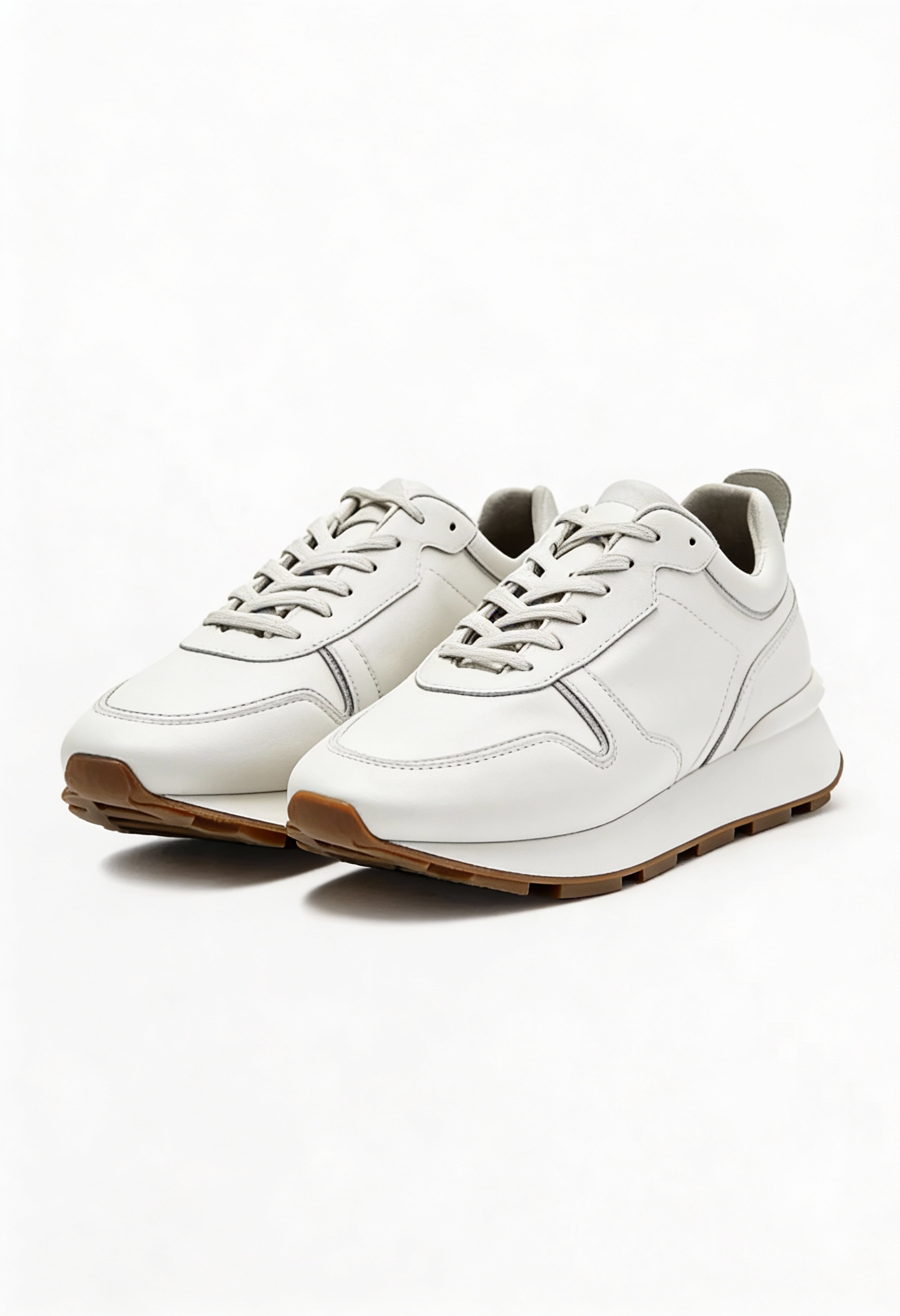 Flat Men's White Casual Sneakers