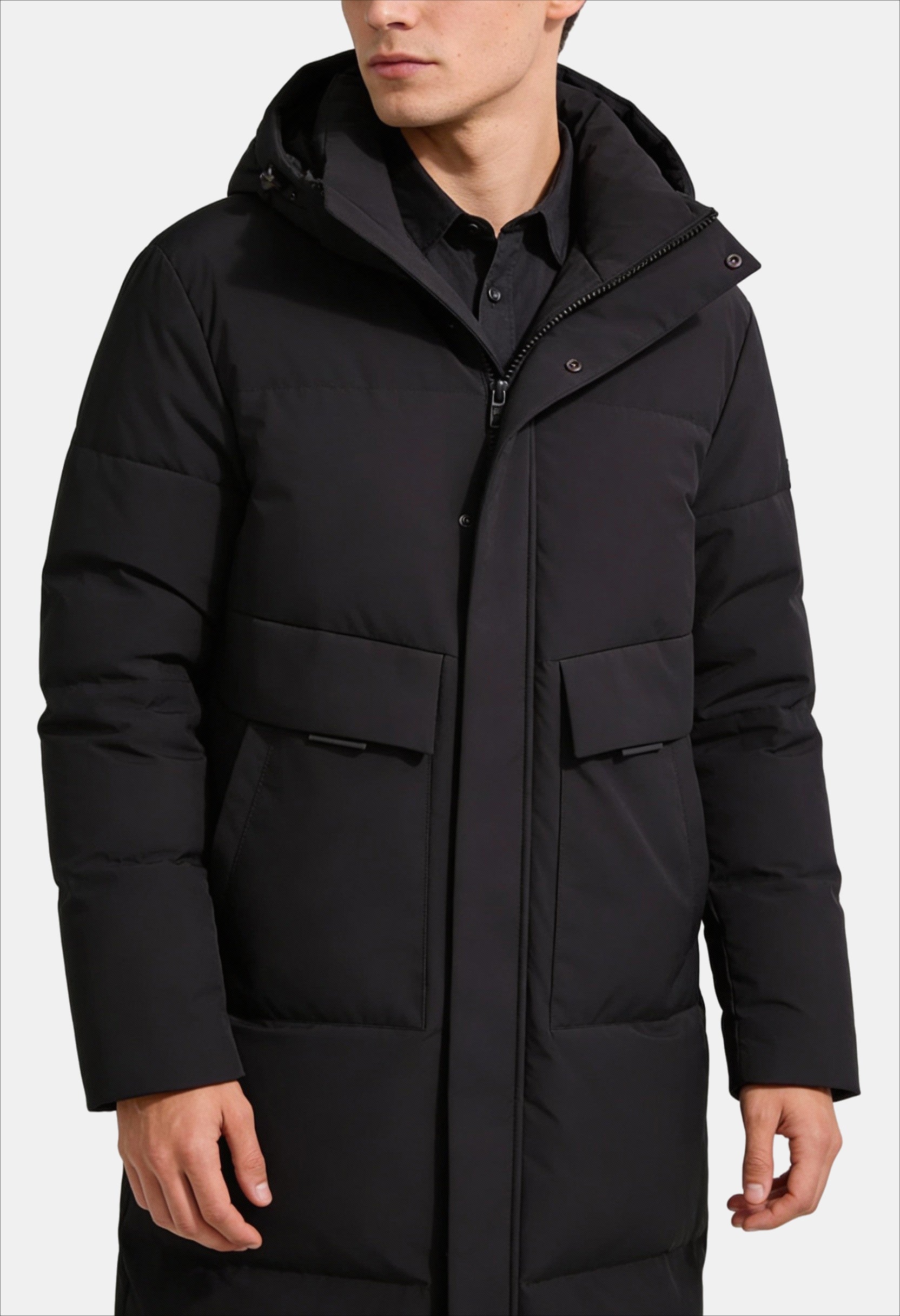 Long Hooded Puffer Parka for Men