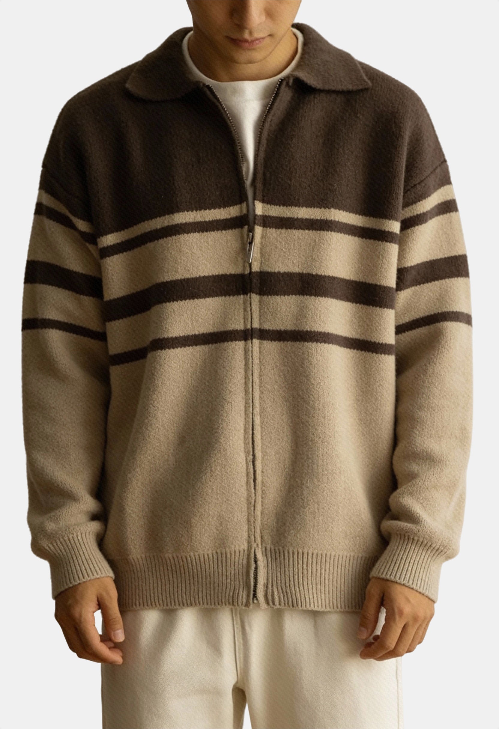 Loose Fit Striped Cardigan