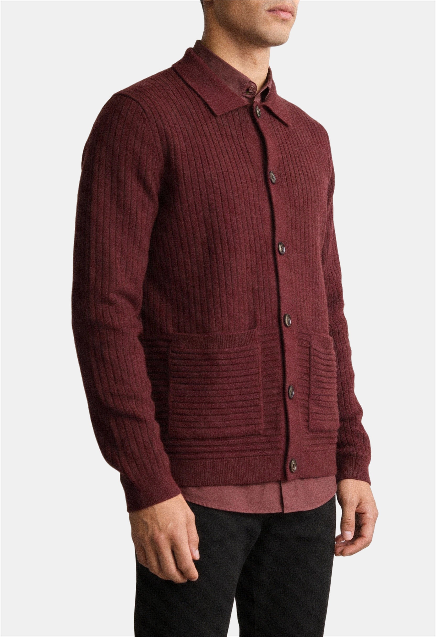 Relaxed Fit Men's Wool Cardigan