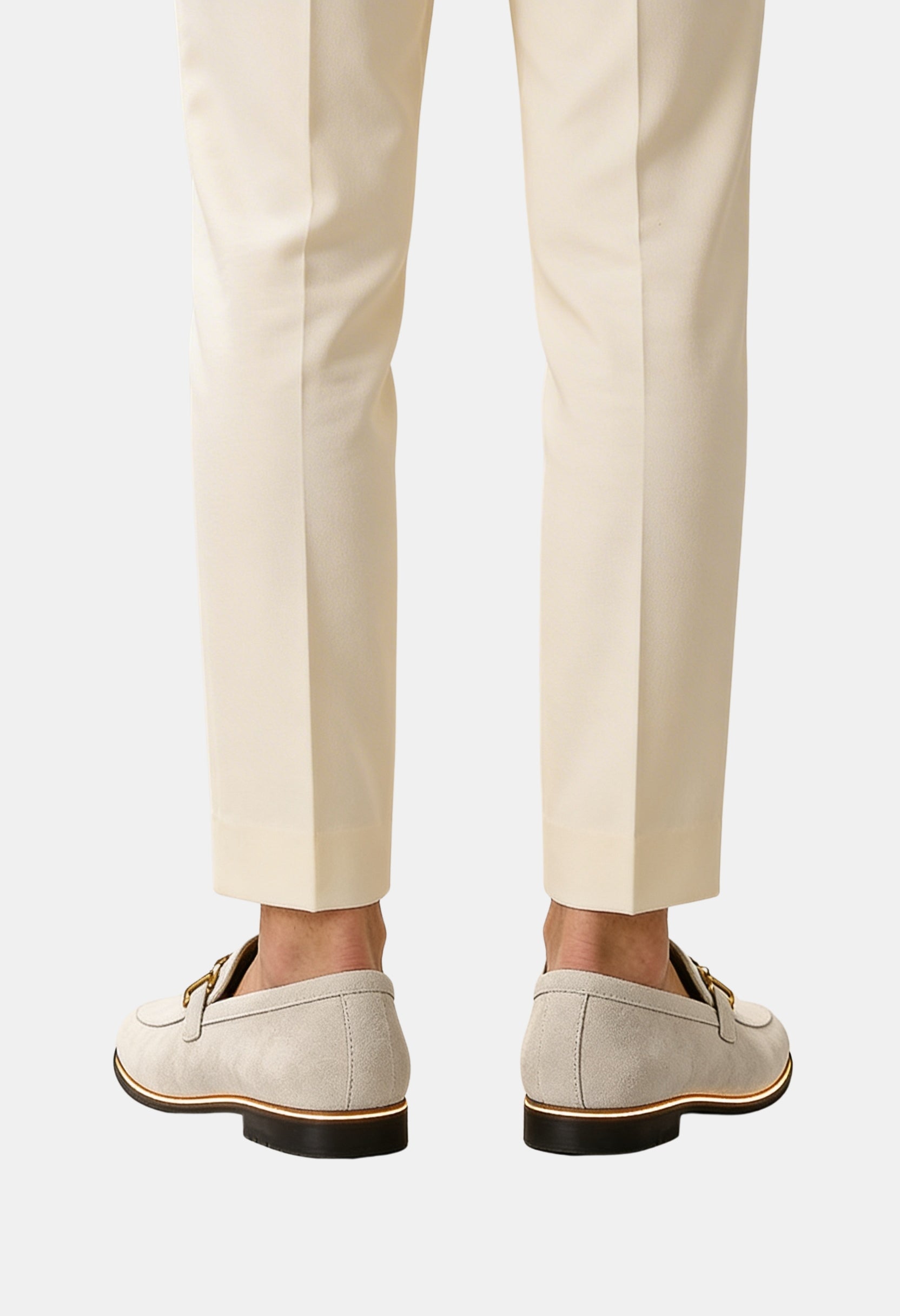 Sleek Suede Loafers With Metal Buckle